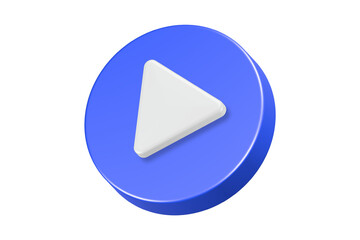 Poster - play media button icon symbol 3d rendering