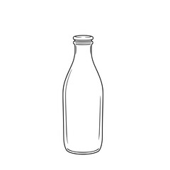 Poster - Glass Bottle Line Art: A simple, elegant line art illustration depicts a closed glass bottle, showcasing its clean lines and classic design.