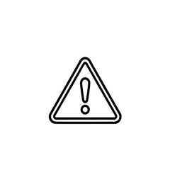Poster - Warning Alert: A simple line art illustration depicts a triangular warning sign with an exclamation mark, conveying caution and alert.