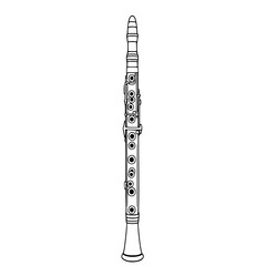Poster - Clarinet Line Art: A simple black and white illustration of a clarinet, showcasing its elegant design and musicality.