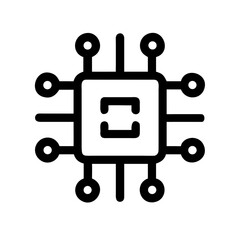Poster - A circuit board chip icon isolated on transparent background