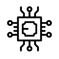 Poster - A circuit board chip icon isolated on transparent background