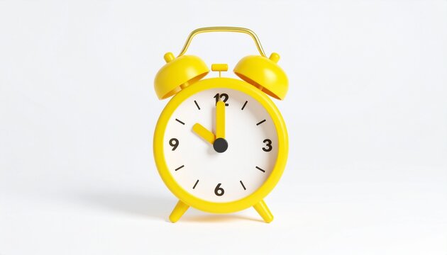 Yellow Alarm Clock Showing Time, Punctuality, Schedule, Reminder, Time Management, Daily Routine, Wa