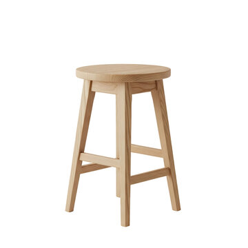 Minimalist light wooden stool on black