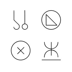 Fototapete - Illustration of abstract icons including hook, ring, circle, cross, and chart isolated on transparent background