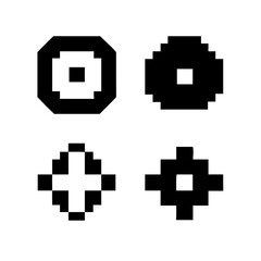 Fototapete - Illustration of pixel art geometric shapes and patterns isolated on white isolated on transparent background
