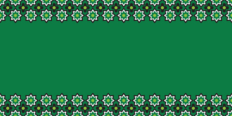 Poster - Decorative Ornamental Floral Border with Green Background for Presentation
