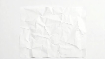 Poster - A crumpled sheet of white paper isolated on a plain white background
