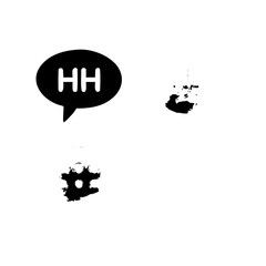 Poster - Illustration of chat bubble with text and abstract shapes isolated on transparent background
