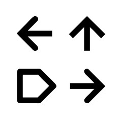 Fototapete - Illustration of four directional arrows in different shapes isolated on transparent background