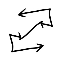 Fototapete - Illustration of two handdrawn arrows pointing in opposite directions isolated on white isolated on transparent background