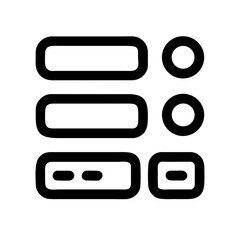 Fototapete - Illustration of a minimalist icon representing a list or menu interface isolated on transparent background