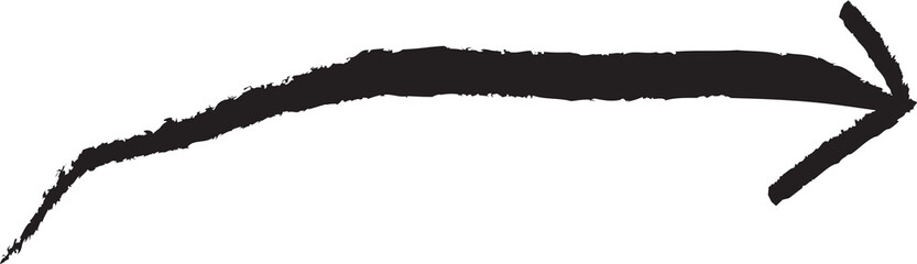 Poster - Black brush stroke arrow pointing to the right on a white background