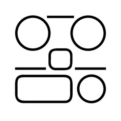 Fototapete - Illustration of abstract composition of geometric shapes and lines isolated on transparent background