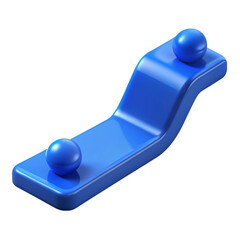 Aufkleber - 3d rendered blue geometric abstract illustration with two spherical shapes on a curved platform.