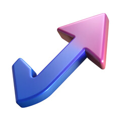 Leinwandbilder - 3d rendered upward arrow with gradient coloring against a solid black background for visual representation