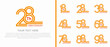 © JOHAN - logo anniversary set. orange color double line on white background for special event
