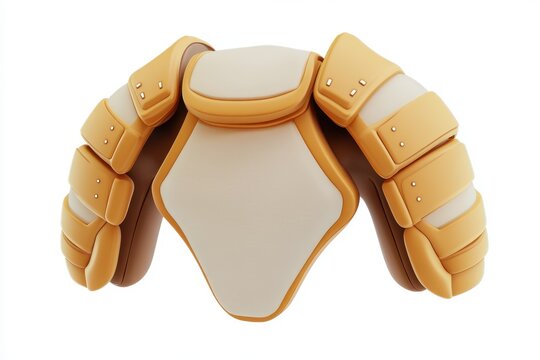 Shoulder Pads isolated in 3d cartoon character on white background