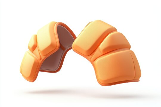 Shoulder Pads isolated in 3d cartoon character on white background