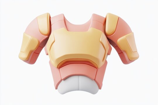 Shoulder Pads isolated in 3d cartoon character on white background