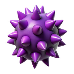 Aufkleber - Abstract 3d render of a purple spiked sphere isolated against a black background
