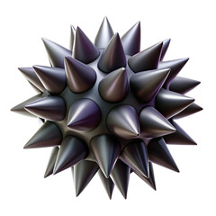 Aufkleber - Abstract 3d rendered sphere with numerous sharp spikes against a black background