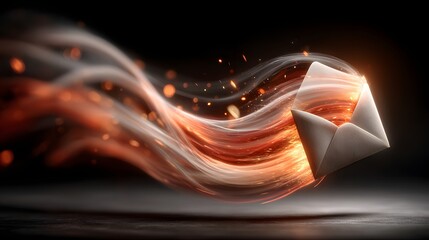 Poster - Vibrant futuristic image depicting the dynamic motion and energy of advanced technology with a sense of power velocity and luminous digital trails