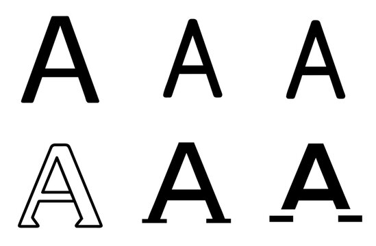 Capital A Icon Alphabet Letter Typography Font Symbol Set

