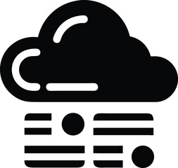Cloud storage and data processing icon