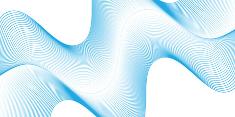 Poster - modern abstract blue gradient background with shining lines waves for banner, poster, cover, brochure, flyer, website