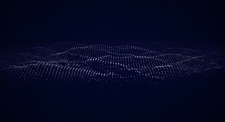 Leinwandbilder - Abstract dark blue background with a field of white dots forming a subtle undulating wave pattern.