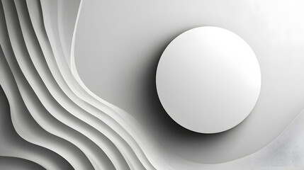 Poster - Abstract background with a gray circle. White and grey abstract modern transparency circle presentation background. Circles template modern design. Object web design. Round shape. Minimal poster
