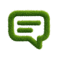 Aufkleber - Green grassy lettering of a chat bubble. isolated-3d-on-transparent-background