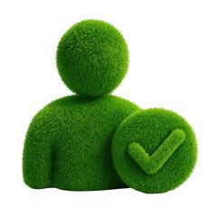 Aufkleber - Green person with a green check mark on a green circle. isolated-3d-on-transparent-background