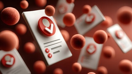 Aufkleber - Close up view of medical samples under a microscope for detailed analysis and diagnosis of viral and bacterial infections in a clinical laboratory setting
