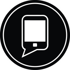 Poster - Clean silhouette of a standard sms message icon for digital communication and messaging applications