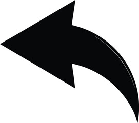Poster - Simple black reply arrow silhouette design for digital and print communication and user interface elements