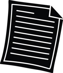 Poster - Stylized silhouette of a document with text lines and a message symbol