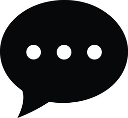 Poster - Simple black silhouette of a speech bubble with three pulsing dots indicating activity or waiting