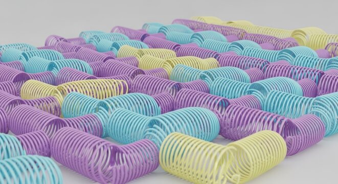 Pastel springs background, blue, purple, yellow