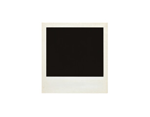 Leinwandbilder - Vintage blank instant photo with a textured offwhite border and empty black space.