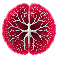 Poster - Poor circulation concept. Abstract representation of a brain with tree-like structures.