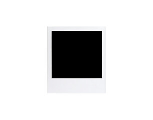 Leinwandbilder - Empty white instant camera photo frame with a classic retro design and a wide bottom border.