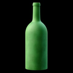 Poster - Matte Green Bottle On Black Background With Unique Texture and Modern Design Elements for Contemporary Art and Decor