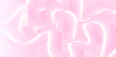 Fototapete - Abstract design with flowing wave-like patterns in various shades of pink, The gradients create a soft three-dimensional effect, a light pink background the overall aesthetic is calming and modern.
