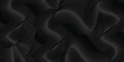 Fototapete - A grid-like pattern adding complexity., The dark background enhances the bold, wave-like patterns in varying shades of dark gray and black.