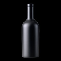 Poster - Elegant Black Bottle on Dark Background for Creative Beverage Display and Minimalistic Artistic Presentation
