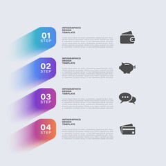 Poster - Modern infographic design with 4 steps and icons. Infographic layout for presentation slides