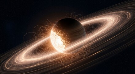 Wall Mural - celestial disintegration: a planetary nebula - a stunning depiction of a planet disintegrating, surr