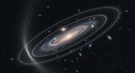 Wall Mural - spiral galaxy in deep space - a stunning image of a spiral galaxy with multiple rings, set against a